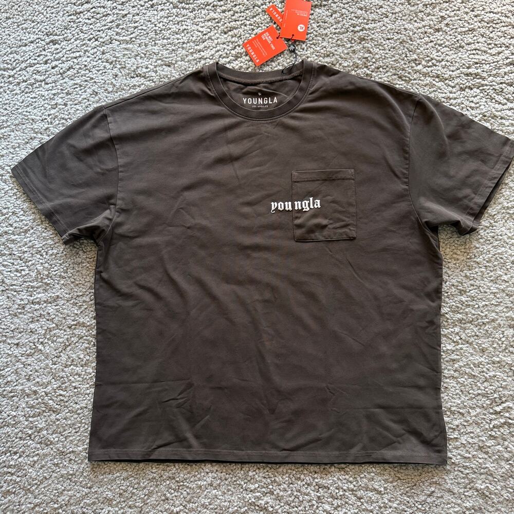Men's YoungLA (SoldOut) 416 EternalPocketTee NWT, XL BrownWash
